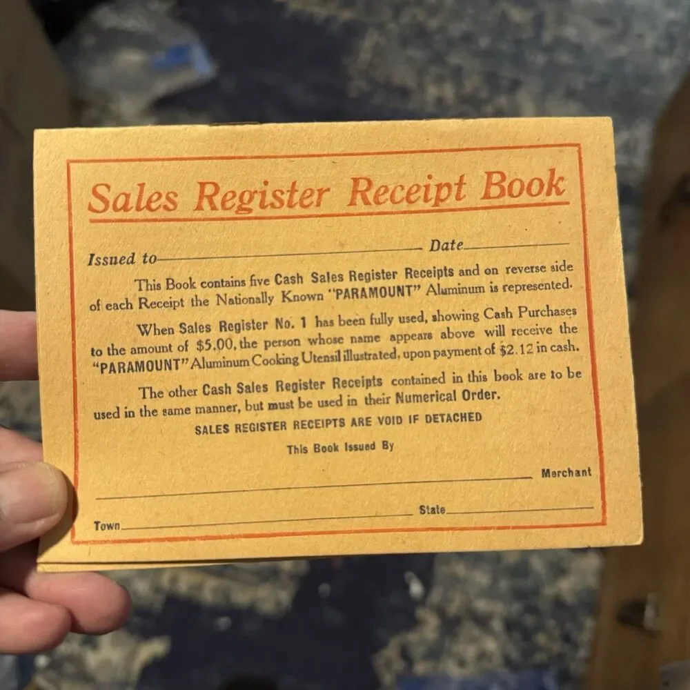 Unused Vintage 1940s Sales Register Receipt Book Paramount Aluminum Ephemera